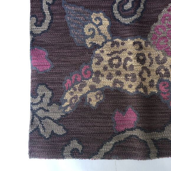 Schumacher KHOTAN WEAVE fabric 16.5" square Aubergine Brown Purple Pink Sample - Picture 3 of 8